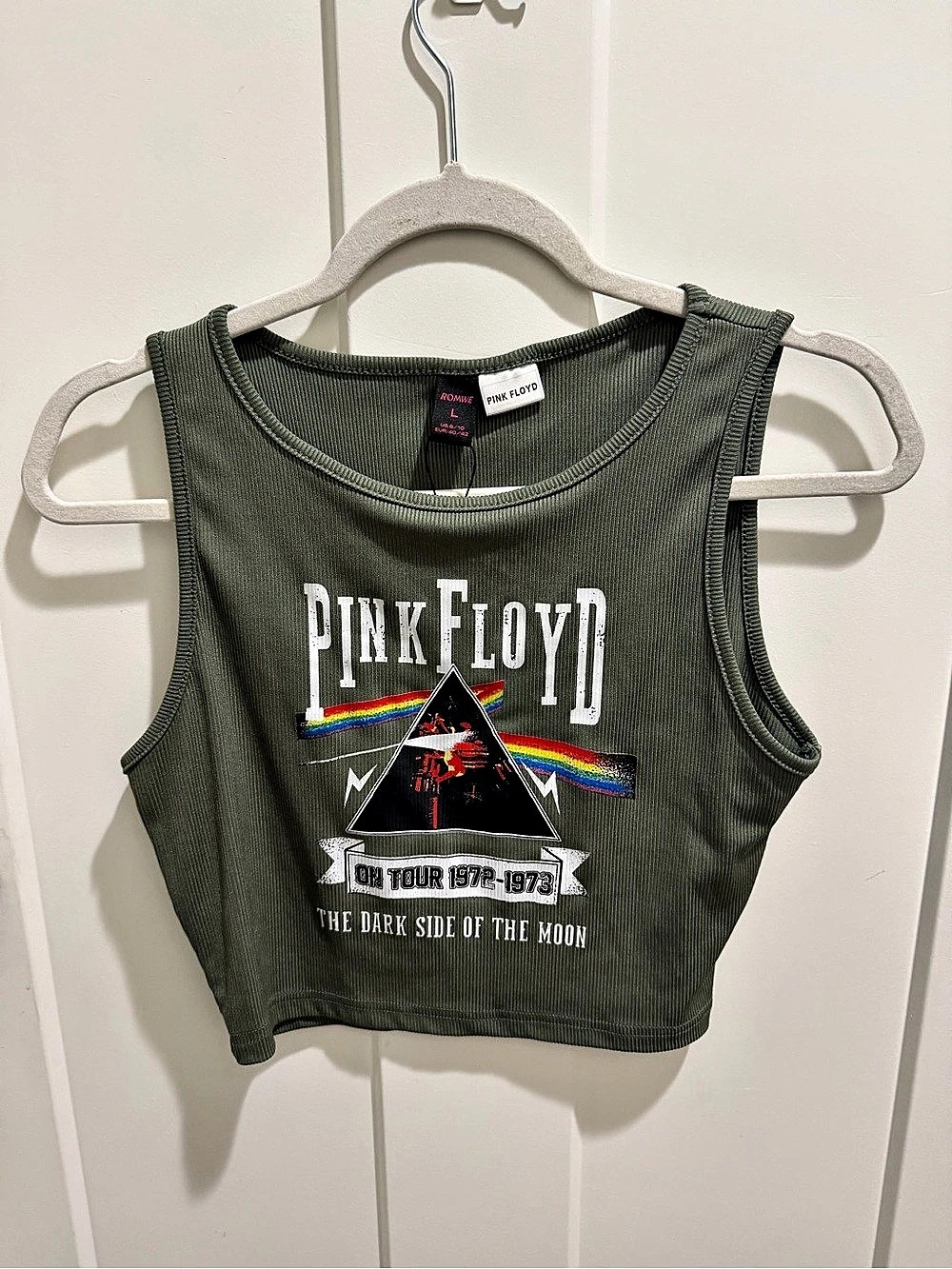 Pink Floyd Dark Side of the Moon Graphic Crop Tank Size Large Like New